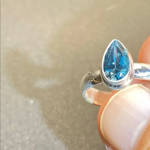 London Blue Topaz  Ring Size 6 in Solid Sterling Silver 925 - Picture 5 of 6